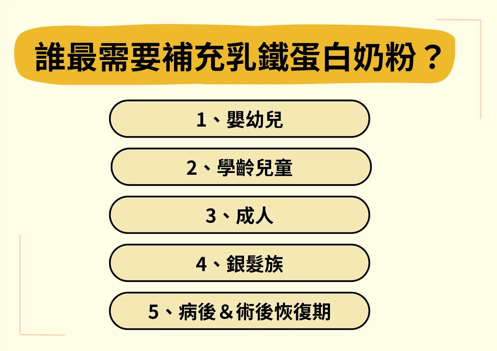 建議補充乳鐵蛋白奶粉的 5 大族群